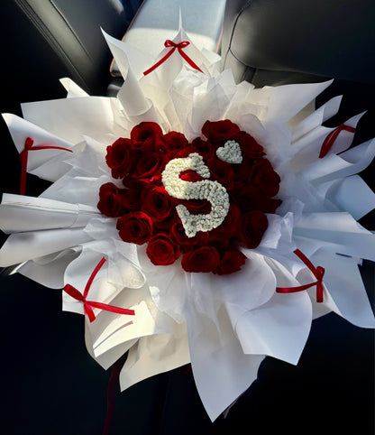 Fluffy Red roses bouquet