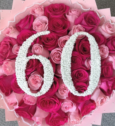 Bouquet of pink and red roses 